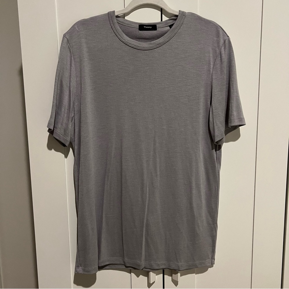 THEORY | Anemone Milano Essential Tee in Grey/Taupe | Size Large